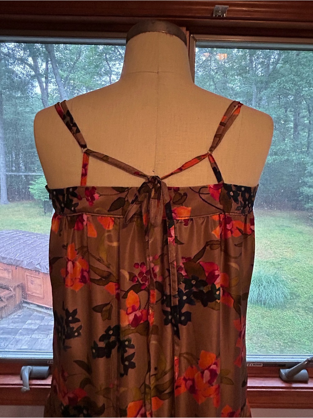 Floral Tiered Bronze Maxi Boho Dress from Louis Boston  XS/SM